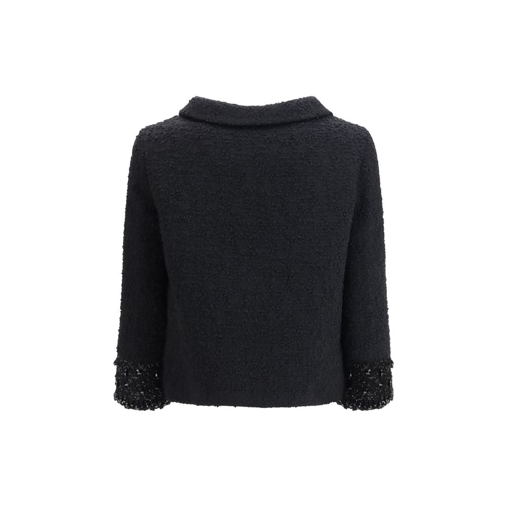 Black Fleece Wool Coat