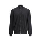 Black Fleece Wool Cardigan