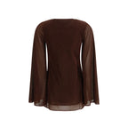 Brown Polyamide Casual Dress
