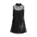 Black Polyester Casual Dress