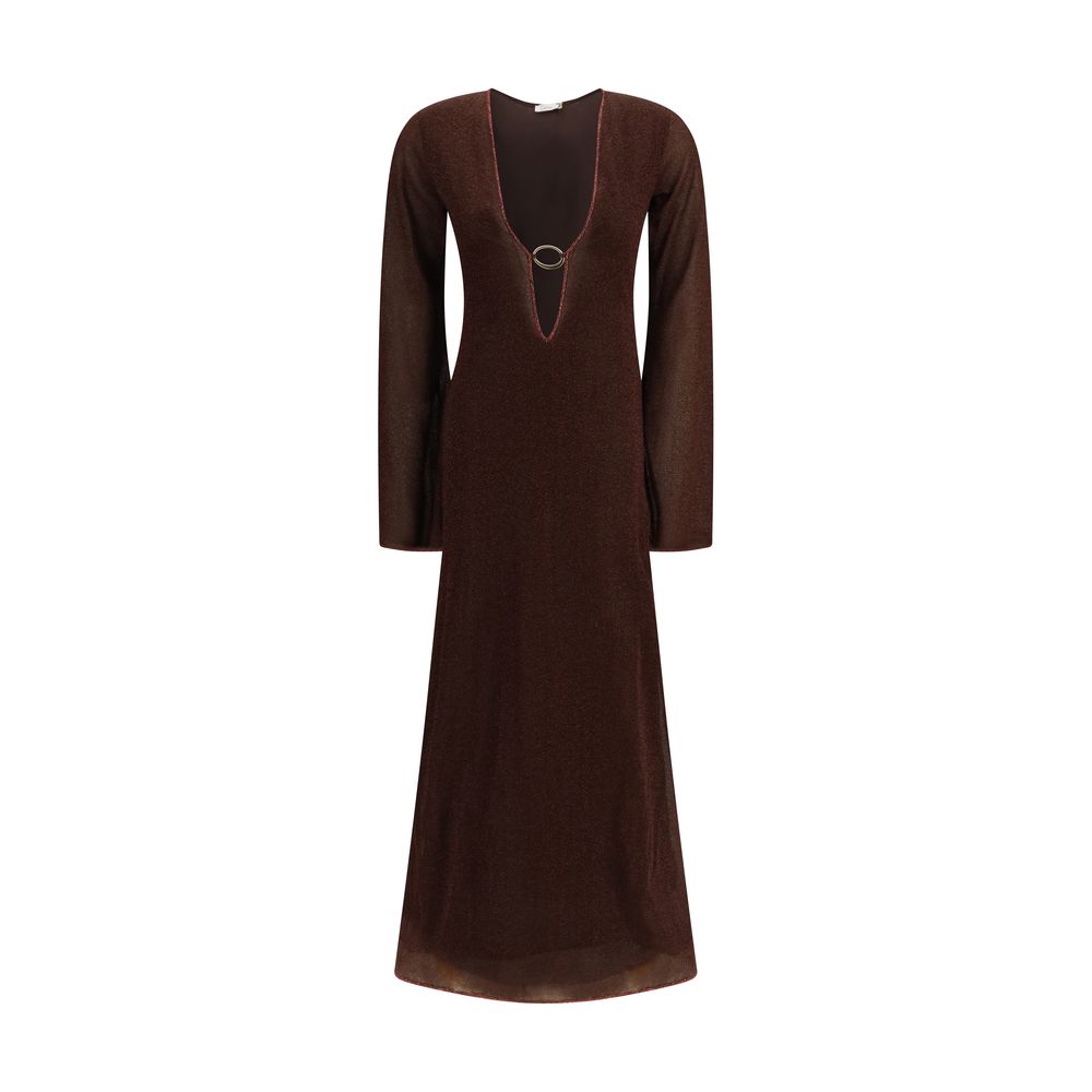 Brown Polyamide Casual Dress