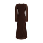 Brown Polyamide Casual Dress
