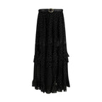 Black Viscose Long Skirt