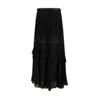 Black Viscose Long Skirt