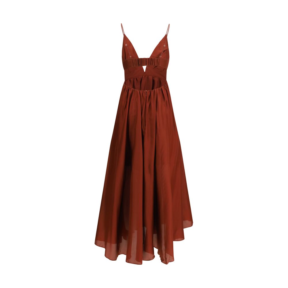 Bordeaux Silk Long Dress
