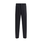Black Cotton Casual Pants