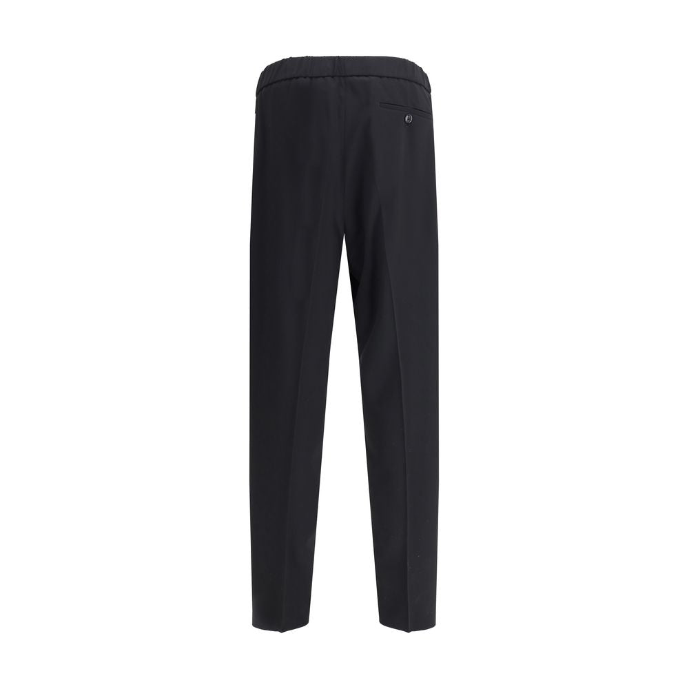 Black Cotton Casual Pants