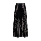 Black Polyester Midi Skirt
