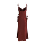 Bordeaux Polyester Casual Dress