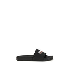 Black Polyurethane Sandals