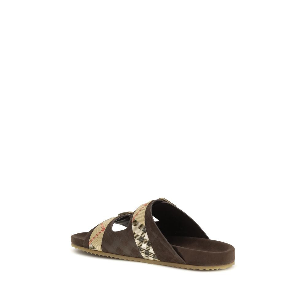 Brown Rubber Flat Sandals
