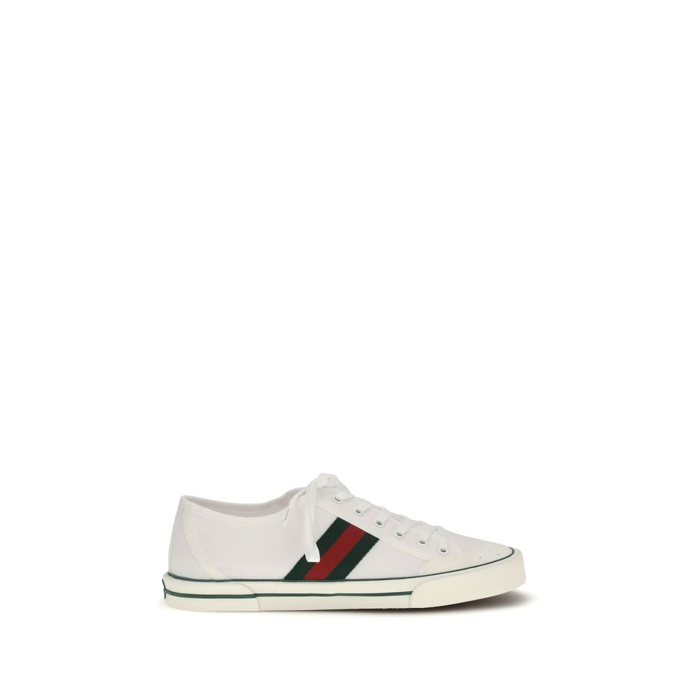 White Cotton Low Top Sneakers