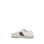 White Cotton Low Top Sneakers