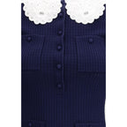 Blue Viscose Cocktail Dress