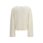 White Fleece Wool Sweatshirt