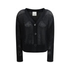 Black Fleece Wool Cardigan