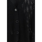 Black Fleece Wool Cardigan