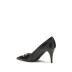 Black Calf Leather Bos Taurus Mid Heel Pumps