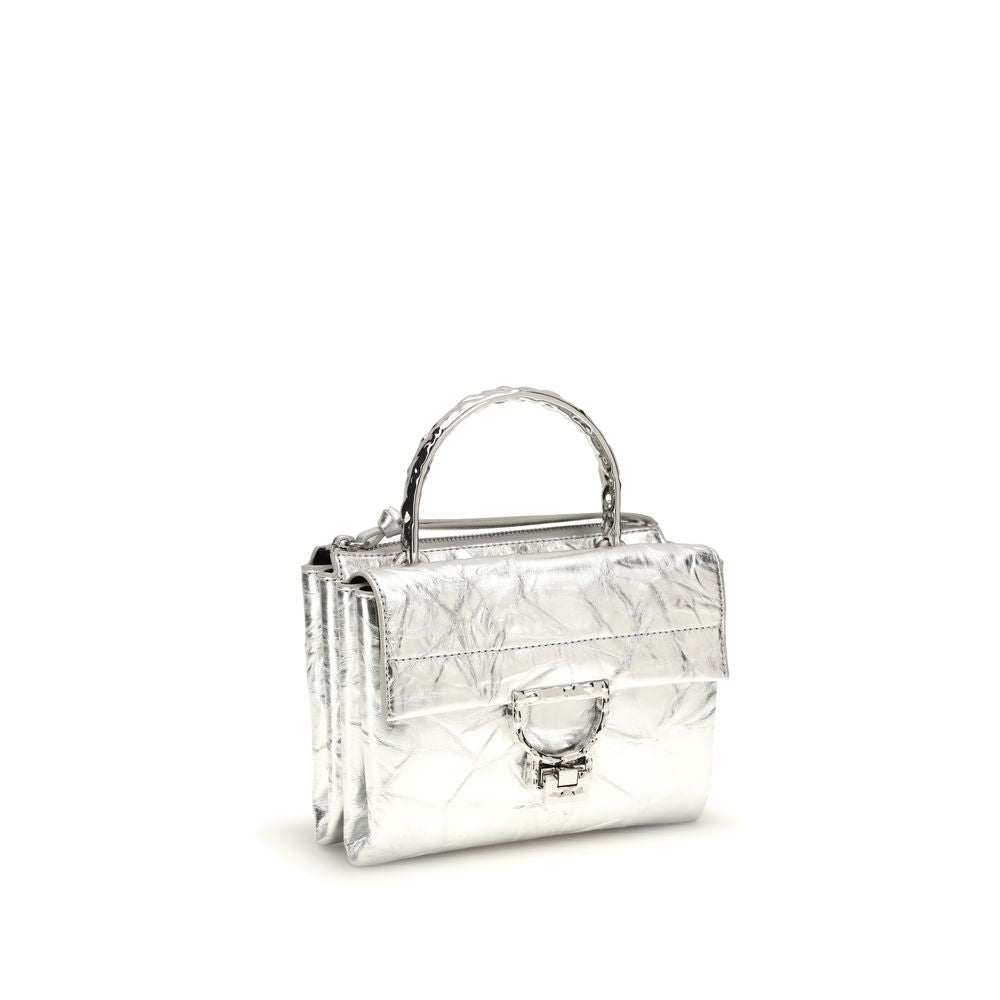 Silver Calf Leather Bos Taurus Handbag