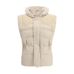 Beige Polyamide Sleveless Jacket