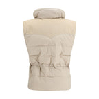 Beige Polyamide Sleveless Jacket