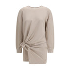 Beige Cotton Casual Dress