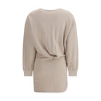 Beige Cotton Casual Dress