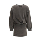 Gray Cotton Casual Dress