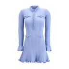 Blue Viscose Casual Dress