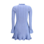 Blue Viscose Casual Dress