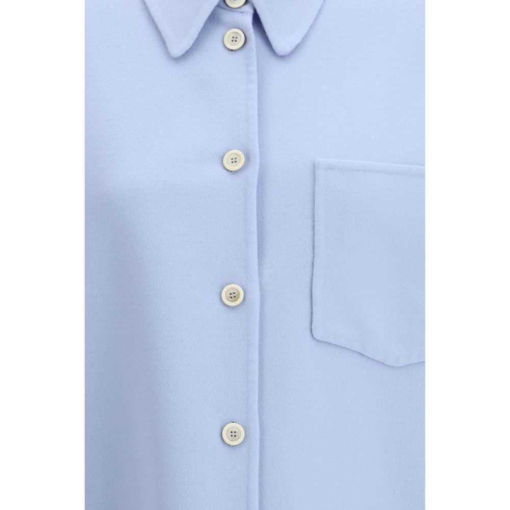 Blue Fleece Wool Shirt
