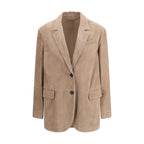 Beige Calf Leather Bos Taurus Coat
