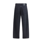 Black Cotton Straight-Leg Jeans
