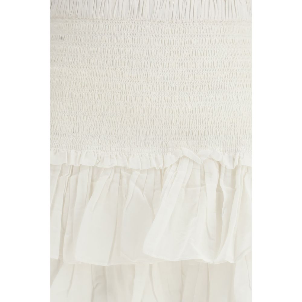 White Cotton Mini Skirt