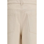 Beige Cotton Casual Pants