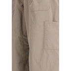 Beige Cotton Casual Pants