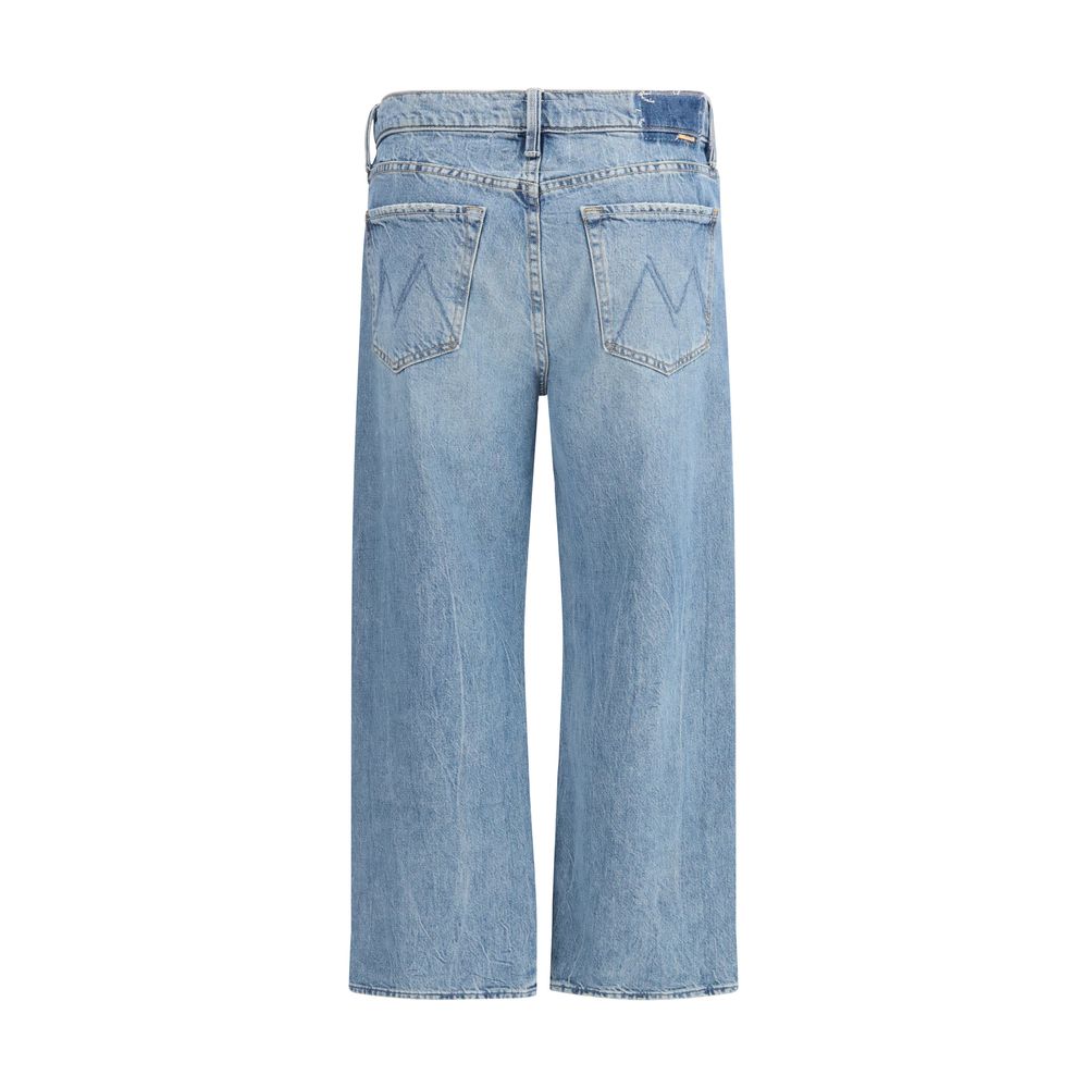 Blue Cotton Cropped Jeans