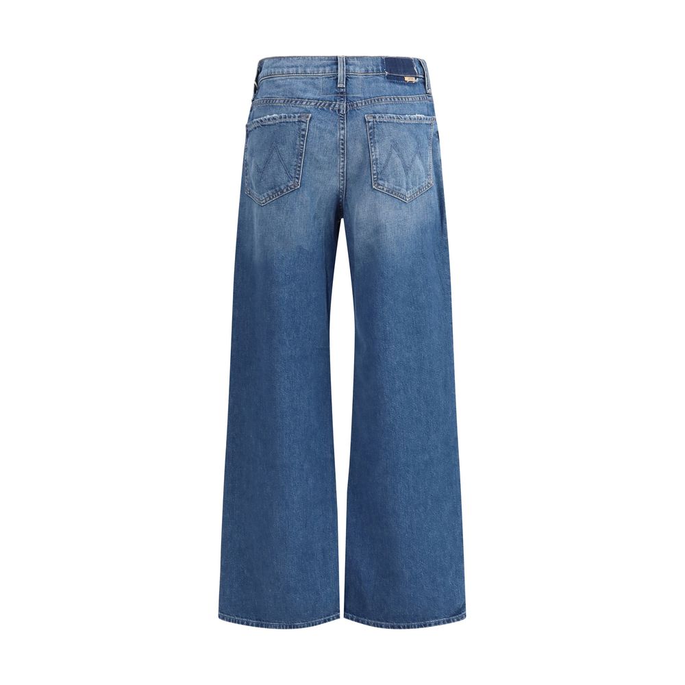 Blue Cotton Flared Jeans