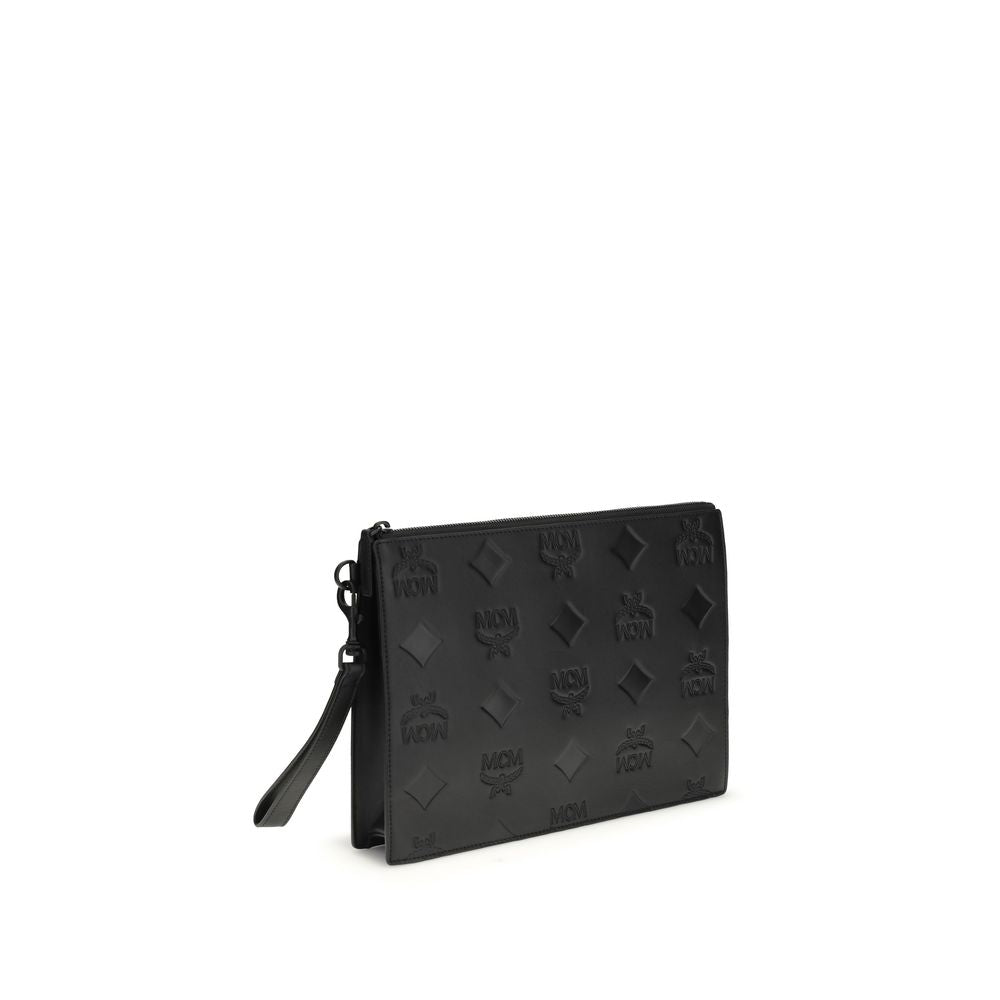 Black Calf Leather Bos Taurus Clutch Bag