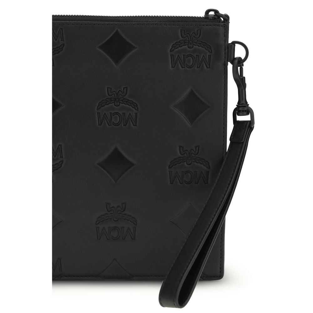 Black Calf Leather Bos Taurus Clutch Bag