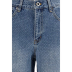 Blue Cotton Straight-Leg Jeans