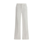 White Cotton Straight-Leg Jeans