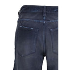 Blue Cotton Flared Jeans