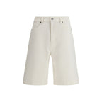White Cotton Bermuda Shorts