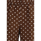 Brown Silk Casual Pants