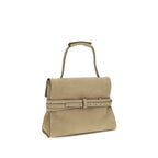 Beige Calf Leather Bos Taurus Handbag