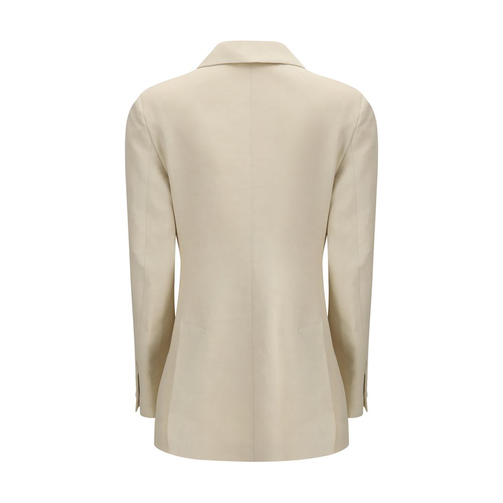 Beige Cotton Blazer