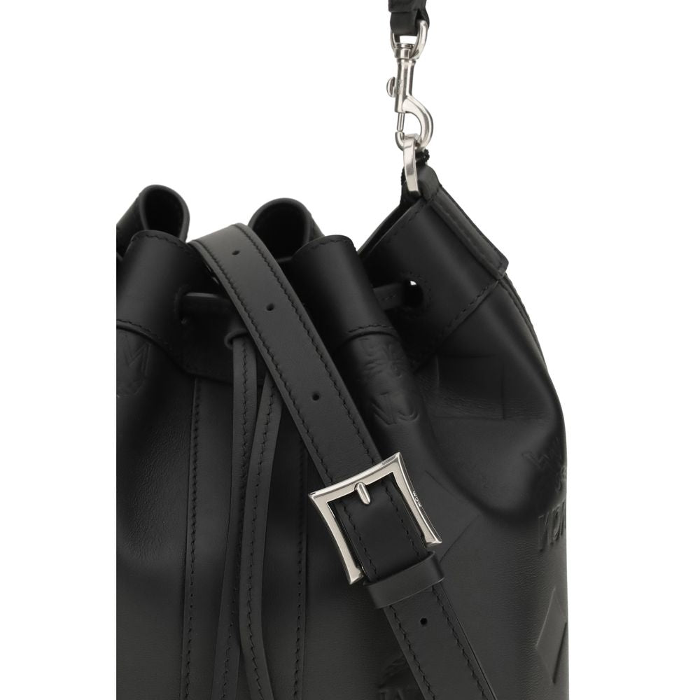 Black Calf Leather Bos Taurus Backet Bag