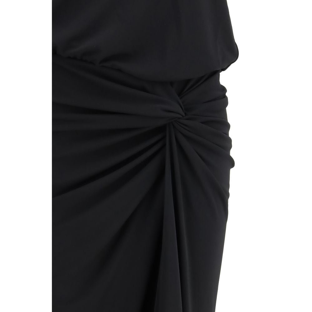 Black Polyester Long Dress