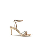 Gold Calf Leather Bos Taurus Stiletto Heel Sandals